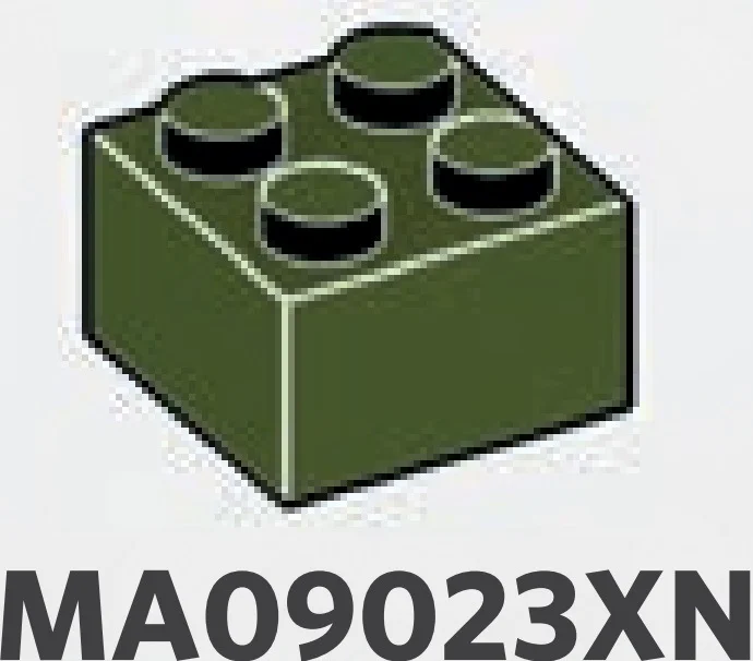 Brick 2 x 2 in Dark Green, Military