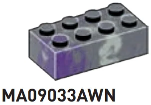 Brick 2 x 4 in Dark Gray/Purple, Marbled