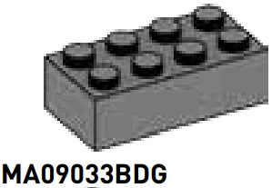 Brick 2 x 4 in Gray, Dark (Flake)