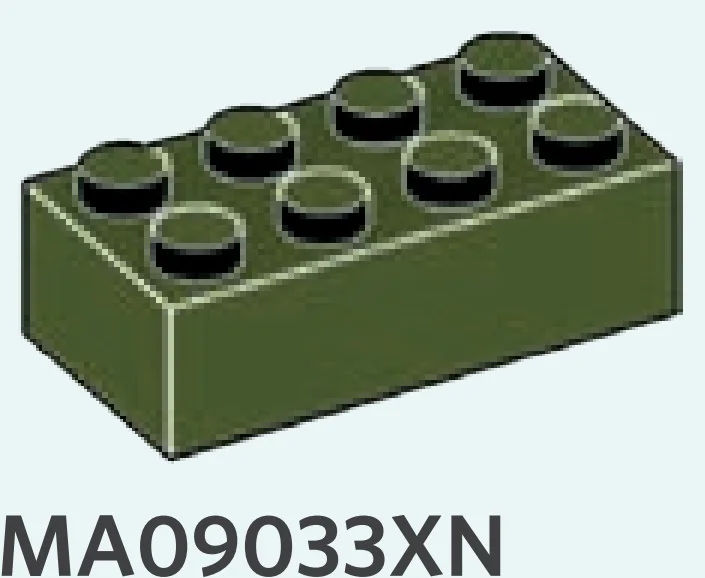 Brick 2 x 4 in Dark Green, Military