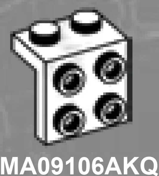 Bracket 1 x 2 - 2 x 2 with studs in White with Black Marbling (Camo)