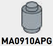 Brick 1 x 1 round in Gray, Steel