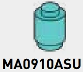 Brick 1 x 1 round in Teal
