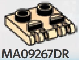 Hinge plate 2 x 2 with 5 fingers in Sand, Desert