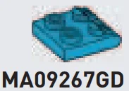 Hinge plate 2 x 2 with 5 fingers in Blue, Rich Sky