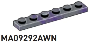Plate 1 x 6 in Dark Gray/Purple, Marbled