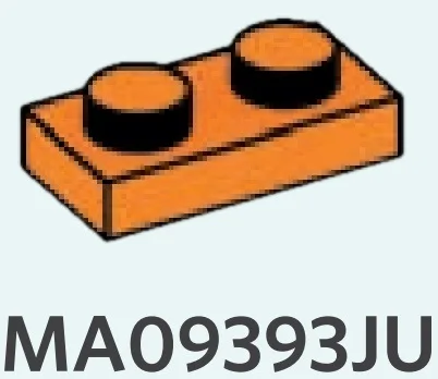 Plate 1 x 2 in Orange, Smoky