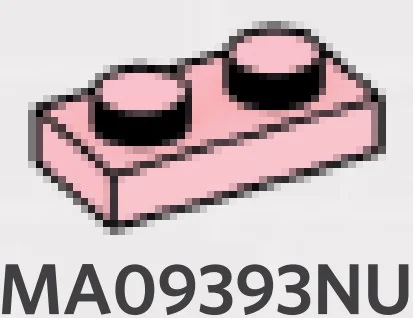 Plate 1 x 2 in Pink, Pale