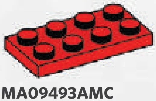 Plate 2 x 4 in Red, Flame