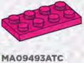 Plate 2 x 4 in Pink, Barbie