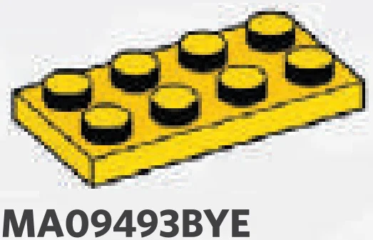 Plate 2 x 4 in Yellow, Lemon