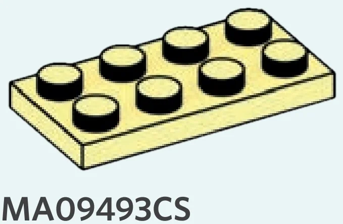 Plate 2 x 4 in Yellow, Pastel