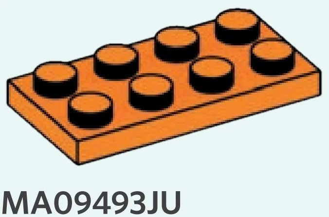 Plate 2 x 4 in Orange, Smoky