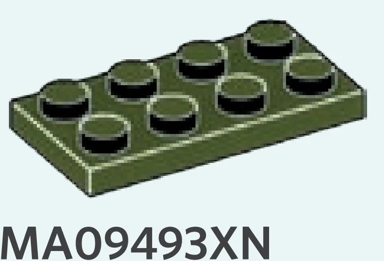 Plate 2 x 4 in Dark Green, Military