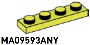 Plate 1 x 4 in Yellow, Electric