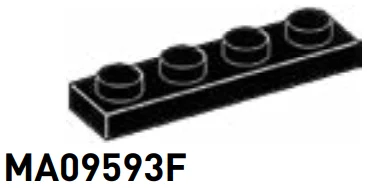 Plate 1 x 4 in Black