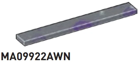 Tile 1 x 8 in Dark Gray/Purple, Marbled