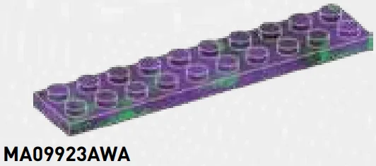 Plate 2 x 10 in Purple/Green, Marbled