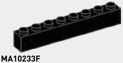 Brick 1 x 8 in Black