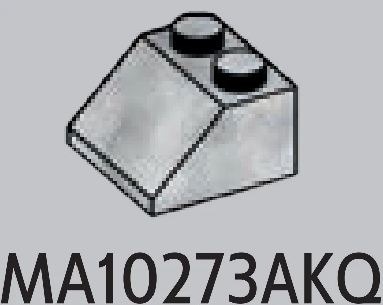 Slope Brick 45 2 x 2 in White with Black Marbling (Camo)