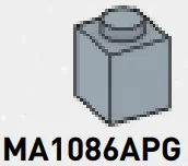 Brick 1 x 1 in Gray, Steel