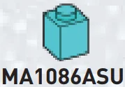 Brick 1 x 1 in Teal