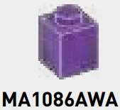 Brick 1 x 1 in Purple/Green, Marbled