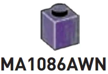 Brick 1 x 1 in Dark Gray/Purple, Marbled