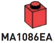 Brick 1 x 1 in Red, Cardinal