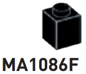 Brick 1 x 1 in Black