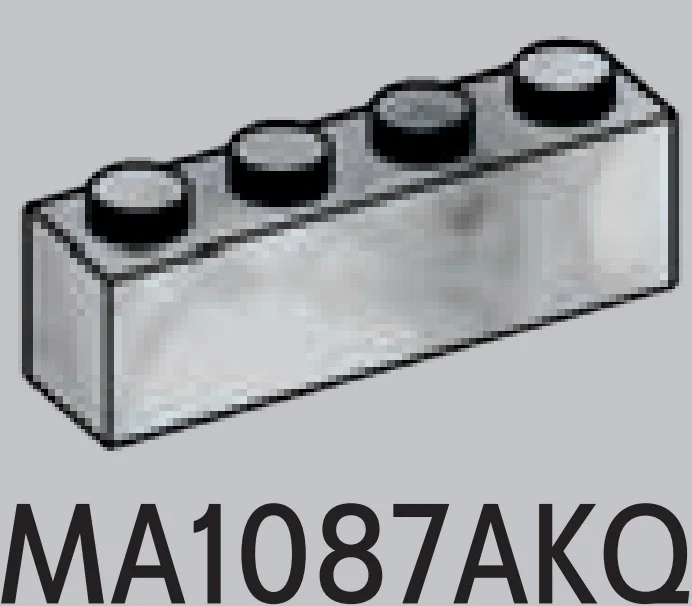 Brick 1 x 4 in White with Black Marbling (Camo)