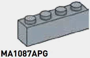 Brick 1 x 4 in Gray, Steel