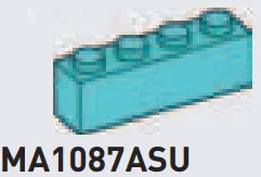 Brick 1 x 4 in Teal