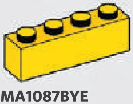 Brick 1 x 4 in Yellow, Lemon