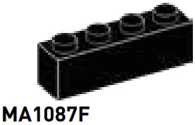 Brick 1 x 4 in Black