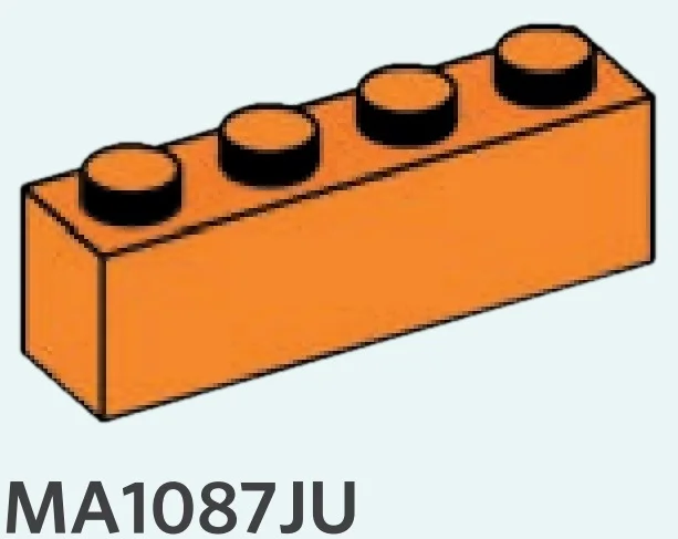 Brick 1 x 4 in Orange, Smoky