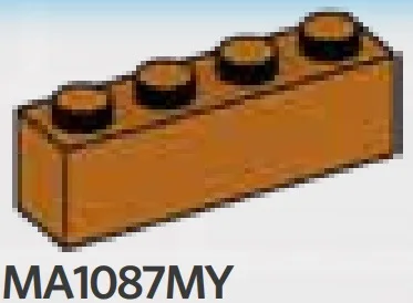 Brick 1 x 4 in Brown, Milk Chocolate