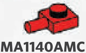 Plate 1 x 1 with horizontal pin in Red, Flame