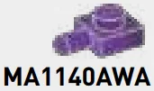 Plate 1 x 1 with horizontal pin in Purple/Green, Marbled