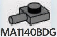 Plate 1 x 1 with horizontal pin in Gray, Dark (Flake)