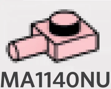 Plate Modified 1 x 1 with horizontal pin in Pink, Pale