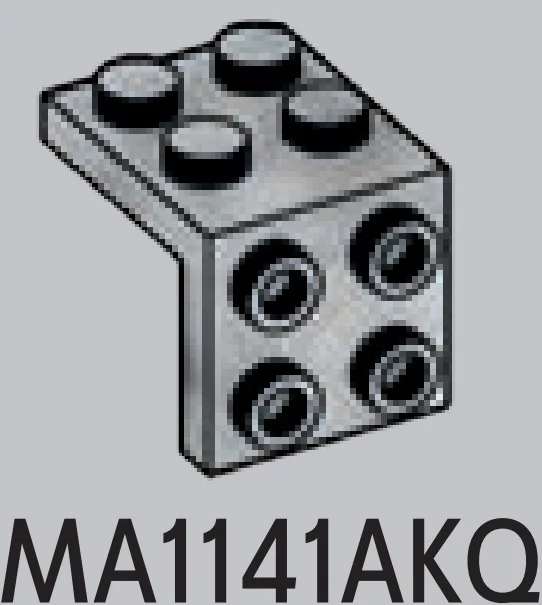 Bracket 2 x 2 - 2 x 2 with studs in White with Black Marbling (Camo)