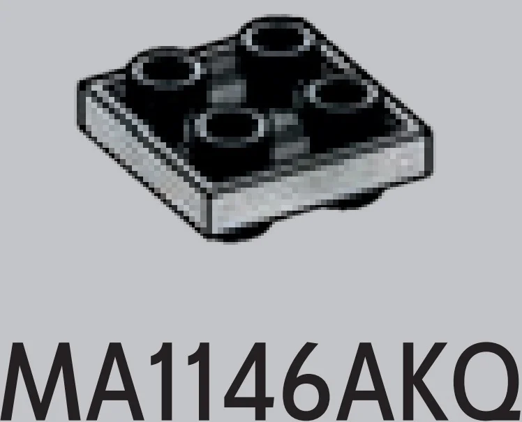 Plate Modified 2 x 2 connector: male:male in White with Black Marbling (Camo)