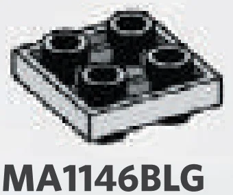 Plate Modified 2 x 2 connector: male:male in Gray, Dull