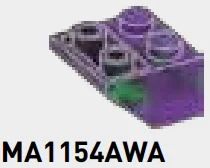 Slope brick 45 2 x 2 inverse in Purple/Green, Marbled