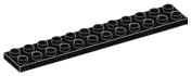 Plate 2 x 12 in Black (Metallic)