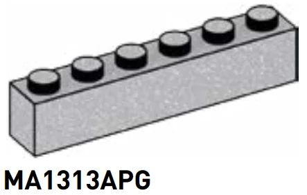 Brick 1 x 6 in Gray, Steel