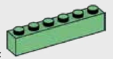 Brick 1 x 6 in Green, Vertigris