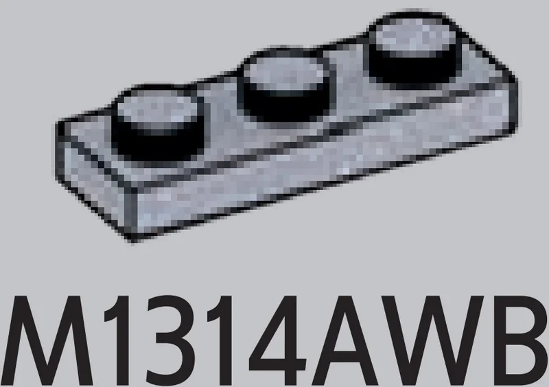 Plate 1 x 3 in Gray, Medium (Metallic)