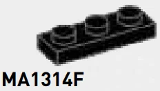 Plate 1 x 3 in Black